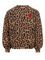 LOOXS Little winter sweater meisjes - bruin - luipaard