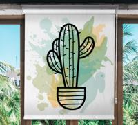 Hoofdslaapkamer rolgordijnën Aquarel cactus Hoofdslaapkamer rolgordijnën Aquarel cactus