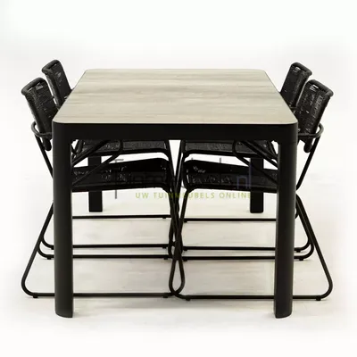 Tuinset Swing Zwart met Castilla 160cm Tafel