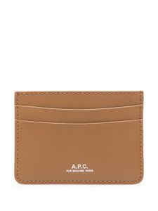 A.P.C. porte-cartes André en cuir - Marron