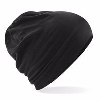 Katoenen sport beanie zwart voor volwassenen   -