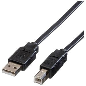 ROLINE Notebook-USB 2.0 plattekabel, type A-B, zwart, 1,8 m