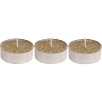 3x Gouden glitter waxinelichtjes/theelichtjes 6 cm - thumbnail