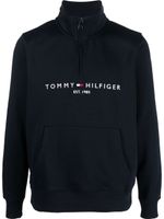 Tommy Hilfiger hoodie zippé à logo brodé - Bleu - thumbnail