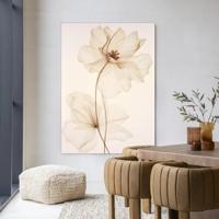 Urban Cotton Wandkleed 'White Flowers' 145 x 190cm in Frame - black