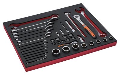 Bahco Foaminlay Fit&Go 3/3 met doppen en toebehoren 1/4" en 1/2" en ringsteeksleutels - 41-delig - FF1A5013