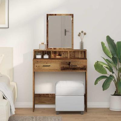 Kaptafel met lade Oud hout 79 x 41 x 140 cm Bewerkt hout