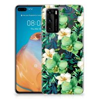 Huawei P40 TPU Case Orchidee Groen - thumbnail