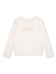 Chloé Kids sweat à logo brodé - Blanc