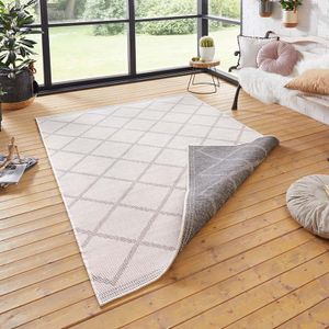 Dubbelzijdig vloerkleed Corsica Crème - 200x290cm - Grijs Modern Vloerkleed - 123vloerkleed.nl