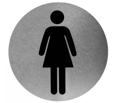 Mediclinics Mediclinics pictogram vrouw zelfklevend rond PS0002CS - RVS