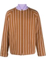 Zegna stripe-pattern cashmere jacket - Marron - thumbnail