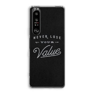 Never lose your value: Sony Xperia 1 III Transparant Hoesje