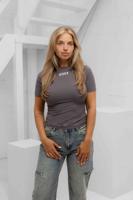 Unique The Label Nena Short Sleeve Top Dames Donkergrijs - Maat M - Kleur: Donkergrijs | Soccerfanshop