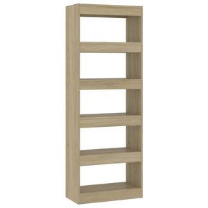 The Living Store Boekenkast CLAAS - Hout - 60x30x166 cm - Sonoma Eiken