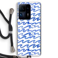 Blauwe golven: Xiaomi Mi Mix 4 Transparant Hoesje met koord