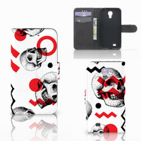 Telefoonhoesje met Naam Samsung Galaxy S4 Skull Red - thumbnail