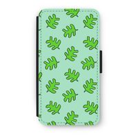 Groene blaadjes: iPhone X Flip Hoesje