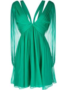 Alberta Ferretti robe plissée à dos-nu - Vert