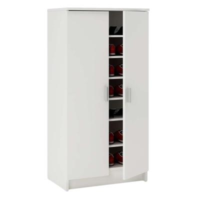Leen Bakker - Schoenenkast Cabinet - 108,4x54,6x35,3 Cm - Hout - Wit - 54.6x108.4x35.3 Cm