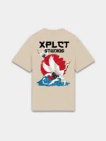 XPLCT Waves T-Shirt Heren Beige - Maat XS - Kleur: Beige | Soccerfanshop