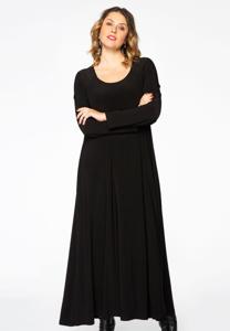 Yoek Maxi jurk | Zwart | Maat 58/60