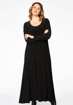 Yoek Maxi jurk | Zwart | Maat 46/48
