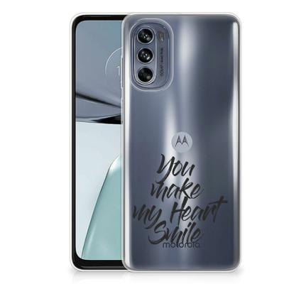 Motorola Moto G62 5G | Siliconen hoesje | met naam Heart Smile Motorola Moto G62 5G | Siliconen hoesje | met naam Heart Smile