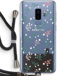 Small white flowers: Samsung Galaxy S9 Plus Transparant Hoesje met koord