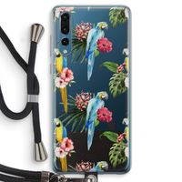 Kleurrijke papegaaien: Huawei P20 Pro Transparant Hoesje met koord