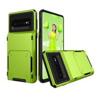 Schokbestendig TPU + PC beschermende case voor Galaxy S10 met kaartsleuf (groen)