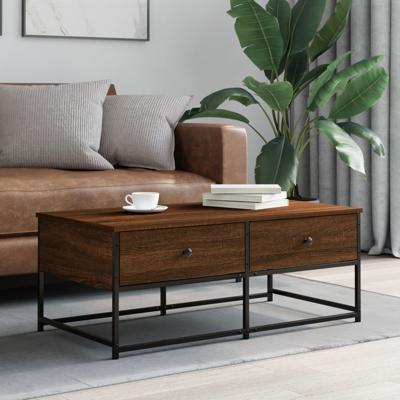 Salontafel 100x51x40 cm bewerkt hout bruin eikenkleur