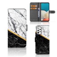 Samsung Galaxy A73 5G | Bookcase | Marmer Wit Zwart - Origineel Cadeau Man