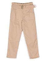 Ralph Lauren Kids pantalon droit en coton à taille froncée - Marron - thumbnail