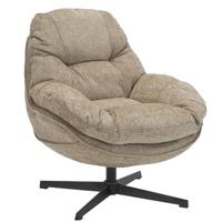 Giga Meubel - Draaifauteuil Taupe - Stof|Metaal - Leonne