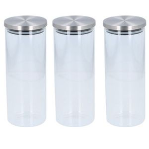 3x Glazen voorraadpot / snoeppot 1500 ml