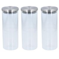 3x Glazen voorraadpot / snoeppot 1500 ml