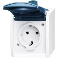 Busch-Jaeger 20 EW-53 Ocean (opbouw) Wandcontactdoos met randaarde spatwaterdicht Blauw, Groen Busch-Jaeger 20 EW-53 Ocean (opbouw) Wandcontactdoos met randaarde spatwaterdicht Blauw, Groen