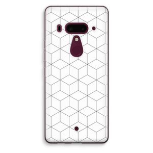 Zwart-witte kubussen: HTC U12+ Transparant Hoesje
