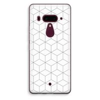 Zwart-witte kubussen: HTC U12+ Transparant Hoesje