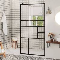 Inloopdouchewand 80x195 cm ESG-glas transparant en zwart