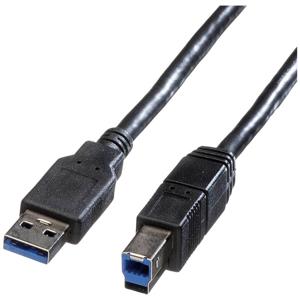 ROLINE USB 3.2 Gen 1 kabel, type A-B, zwart, 3 m