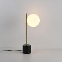 Tafellamp Elara marmo m - E27-fitting - 25W - IP20 voor binnen - Witte bol van handgemaakt opaalglas - Voet van marmer