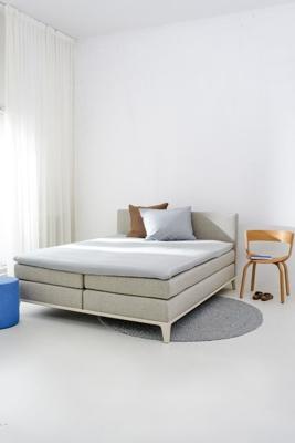 Auping Organic Satijnkatoen Hoeslaken Topper light grey