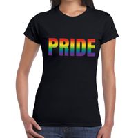 Pride gaypride shirt zwart voor dames