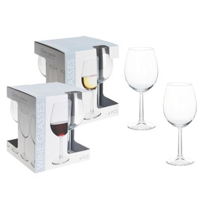 Wijnglazen - 8x stuks - rode en witte wijn - 430 / 580 ml - glas - transparant Wijnglazen - 8x stuks - rode en witte wijn - 430 / 580 ml - glas - transparant