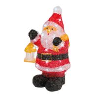 Kerstverlichting Led figuren voor buiten kerstman 24 x 20 x 46 cm met 40 lampjes helder wit - thumbnail