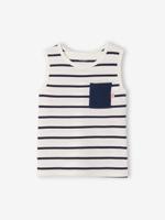 Gestreepte tanktop jongens ecru Gestreepte tanktop jongens ecru