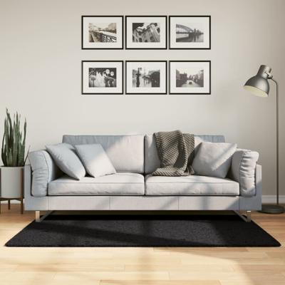 VidaXL Vloerkleed oviedo laagpolig 80x150 cm zwart