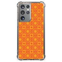 Samsung Galaxy S21 Ultra Doorzichtige Silicone Hoesje Batik Oranje